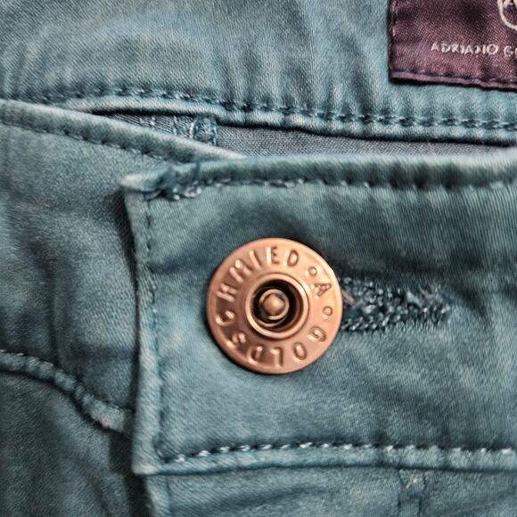 AG Adriano Goldschmied The Farrah Skinny Ankle High Rise Jeans Teal 27R Casual - Picture 6 of 16